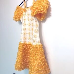 Made in India Ornamental Beaded Off the Shoulder Girls Dress Size 7/8